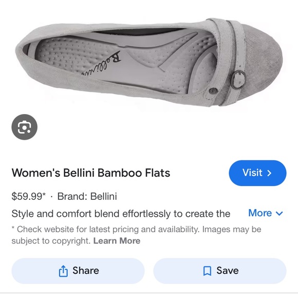 Bellini Gray/ silver Flats in 8.5 Wide - Picture 5 of 5